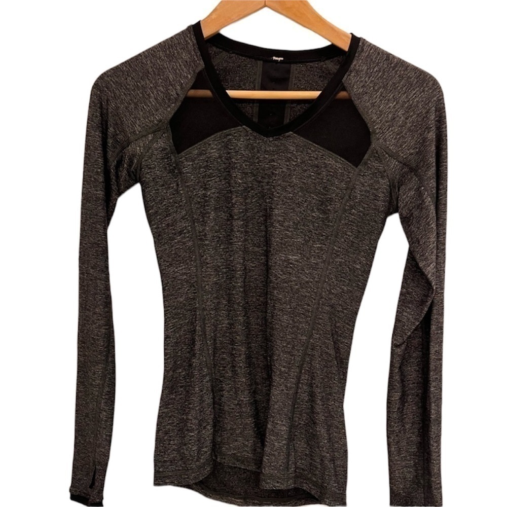 LULULEMON gray and black long sleeve shirt size 2